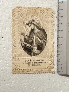 SANTA ELISABETTA D'UNGHERIA VECCHIO SANTINO OLD HOLY CARD - Foto 1 di 2