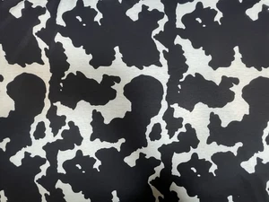 Black White Cow Print Cotton Viscose Jersey Dress Fabric 150 Cm Wide - Picture 1 of 2