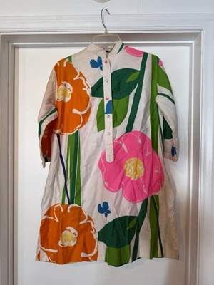 Vestido Vintage Catherine Ogust Penthouse Galería Flores Con Faja Foto 1 de 4