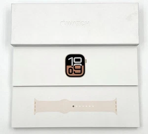 Apple Watch Series 10 GPS ONLY 42mm Rose Gold w/ Sport Band MWWH3LW/A New Sealed - Zdjęcie 1 z 7