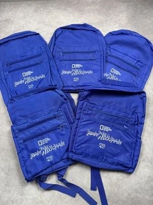 Mochila de video azul vintage de los años 90 National Geographic animales realmente salvajes para niños Foto 1 de 4