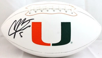 Andre Johnson Autographed Miami Hurricanes Logo Football- JSA W *Black - Image 1 of 4