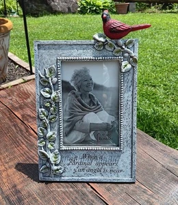 Bilderrahmen 4×6 roter Vogel "Wenn ein Kardinal erscheint, hält ein Engel nahe" - Bild 1 von 7