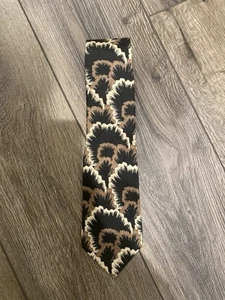 Pierre Balmain Neck Tie Mens 100% Italian Silk Brown Tan Patterned Vintage - Picture 1 of 4