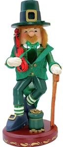 Zim's Irish Leprechaun Fiddler, Violin, Cane 11.5” Nutcracker 1997 St. Patrick's - Picture 1 of 16
