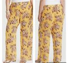 Torrid Size 2XL Wide Leg Chiffon Boho Pants Yellow Floral Pull On