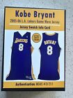 2005-2006 Kobe Bryant Game Worn Jersey Swatch Card W/ Authentication
