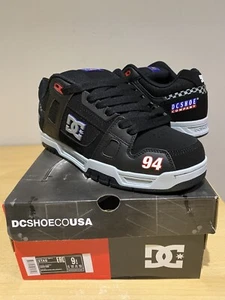DC Mens Shoes. DC Stag Black/Grey/Blue Shoe. DC skateboard shoes - Picture 1 of 5