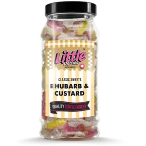 Rhubarb and Custard Retro Sweets Gift Jar by Little Dotties - Picture 1 of 1