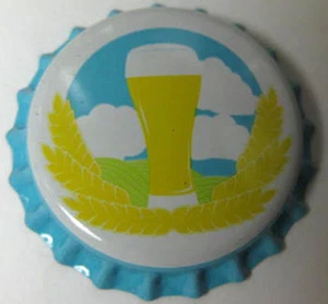 PRIMAVERA HORA, CORONA DE CERVEZA sin usar, tapa de botella con vidrio, granos y nubes muy bonita - Imagen 1 de 1