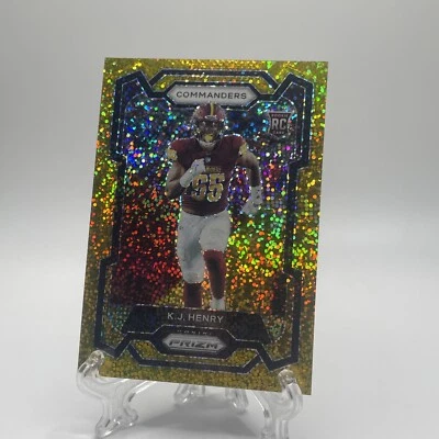 2023 Panini Prizm K.J. HENRY RC No. 400 Gold Sparkle Prizm #'d /24 SSP - Image 1 of 2