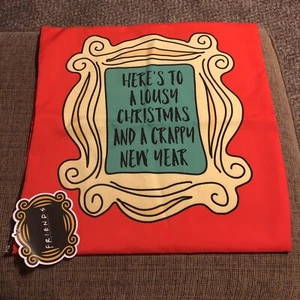 NWT New Friends Tv Show Christmas Pillow Case Culturefly Monica Chandler Ross - Picture 1 of 8