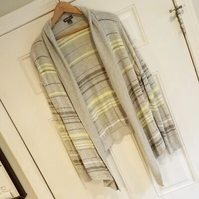 Cárdigan Suéter Eddie Bauer Grande Rayas Frente Abierto Manga Larga E5 Foto 1 de 4