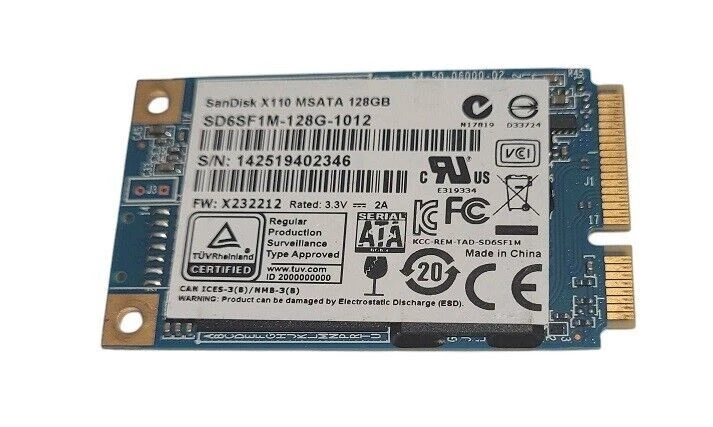 SanDisk X110 128 GB SSD mSATA Sata III 6.0Gb/s PC Laptop Notebook Festplatte - Bild 1 von 1