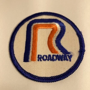 Vintage Roadway Patch 2 1/2 inches Blue Orange White Circle Trucker Uniform - Picture 1 of 7