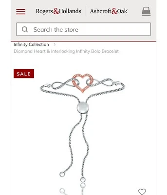 Brazalete Bolo Corazón Infinito Diamante  Foto 1 de 4