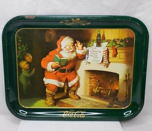 Vassoio Natalizio Coca Cola 1973 Vintage Banconota Babbo Natale da Jimmy Tree Camino Bambini - Foto 1 di 11