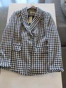 Boden Women's Hounds Tooth Checker  Blazer/Jacket NAVY  US 16/18 UK 20 *NWT* - Picture 1 of 12