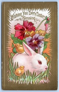 Postcard c1911  Cute Easter Bunny Chicks On Back   #C12 - Picture 1 of 2