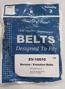 2 Pack of Bernina EV-10010 Evolution Upright Vacuum Cleaner Belts Fits 6000 - Picture 1 of 1