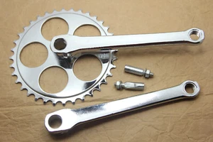 Vintage Crank Cotter Pins Bike Bicycle Steel Crankset Chainset 36T 170mm - Picture 1 of 4