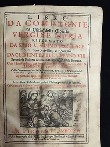 Libro da compagnie ed ufizio della Gloriosa Vergine Maria - Firenze 1716 - Imagen 1 de 12