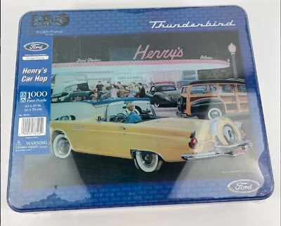 Rompecabezas Ford Thunderbird Vintage 2002 "Henry's Car Hop" Schmid 1000 piezas en hojalata Foto 1 de 4