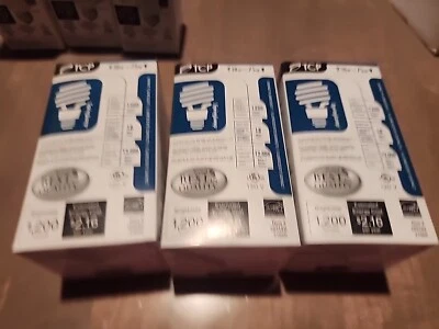 (3) TCP SpringLamp Compact Fluorescent Light Bulb 18W=75W 1200 Lumens 2700K - Image 1 of 4