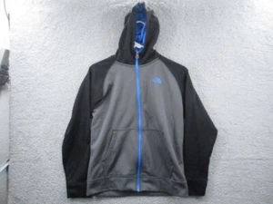THE NORTH FACE Large 14-16 Boys Gray & Black Hoodie Wet Suit Soft Shell Jacket - Picture 1 of 16