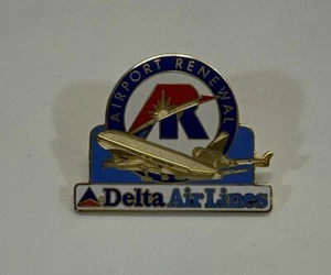 Delta Air Lines Airport Renewal 1999 Lapel Pin Gold Tone with Multicolor - Picture 1 of 5