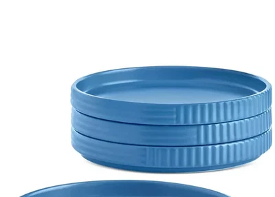 The Cellar Aaden Textured Appetizer Plates, Set of 3 (missing 1 plate) - Image 1 of 2