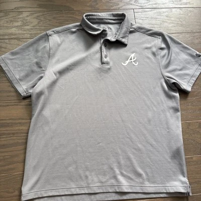 Under ArmourGolf Polo MLB Atlanta Braves Athletic Gray Logo Shirt Mens Large EUC - Image 1 of 4