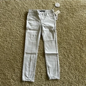 NWT Joes Jeans White Denim The Markie Mid Rise Skinny Ankle Shark Bite Hem 10 - Picture 1 of 8