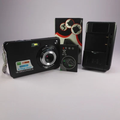 18.0MP Unbranded Compact Digital Camera Black Tested With Battery and Charger - Image 1 of 4