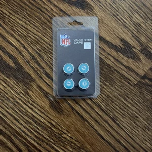 New NFL Miami Dolphins Car Truck SUV Plastic Chrome Finish Tire Valve Stem Caps - Picture 1 of 2