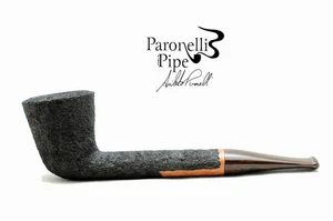 Brand new briar pipe PARONELLI canadian dublin rusticated black handmade - Picture 1 of 6
