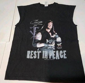 Vintage Undertaker World Wrestling Federation T Shirt Size L WWF WWE Sleeveless - Picture 1 of 9
