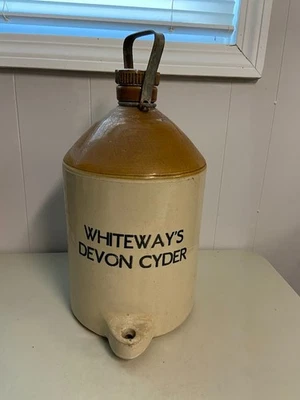 De colección Whiteway's Devon Cyder Dispensador Stonewear Jarra Vaso Dos 2 Galones EX Foto 1 de 4
