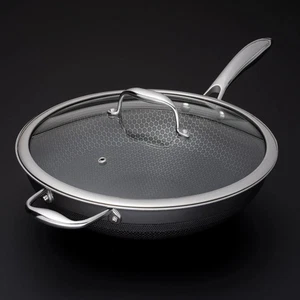 HexClad Hybrid Antihaft 12 Zoll Wok Stay-Cool Griff Spülmaschinen- & Backofenfreundlich - Bild 1 von 11
