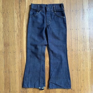 Vintage 1970s Levi’s Orange Tab 686 Flare Youth Dark Wash Jeans USA Talon 22x21 - Picture 1 of 19