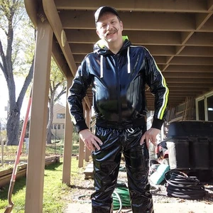 Men's PVC Tracksuit, Large Worn Once, Mr. Riegillio - Picture 1 of 6