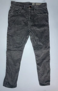 Pantalón de pana AllSaints Corduane Shortkick gris para hombre W30" L28" calce ajustado - Imagen 1 de 13