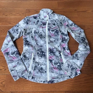 Lululemon Jacket 8 Define Moody Mirage Floral Full Zip Gray Yoga Forme - Picture 1 of 6