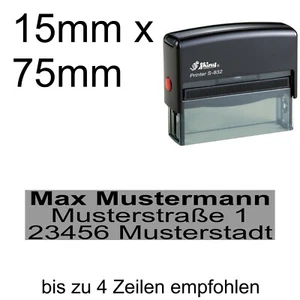 Shiny Printer S-832 15x75mm Zentriert Adressstempel Stempel Firmenstempel - Bild 1 von 1