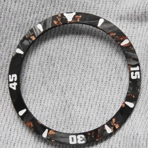 Dial Maker - Sloped Rose Gold leaf Carbon Fibre Bezel Insert for Seiko SKX007 - Picture 1 of 2