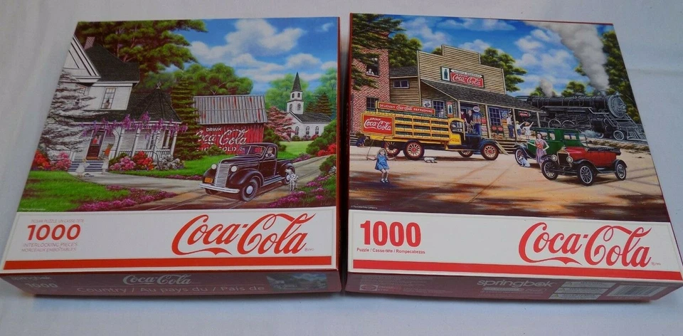 Coca Cola Country All Aboard Train Jigsaw Puzzle NOT Counted AS IS 1000 pcs Coke - Image 1 of 4