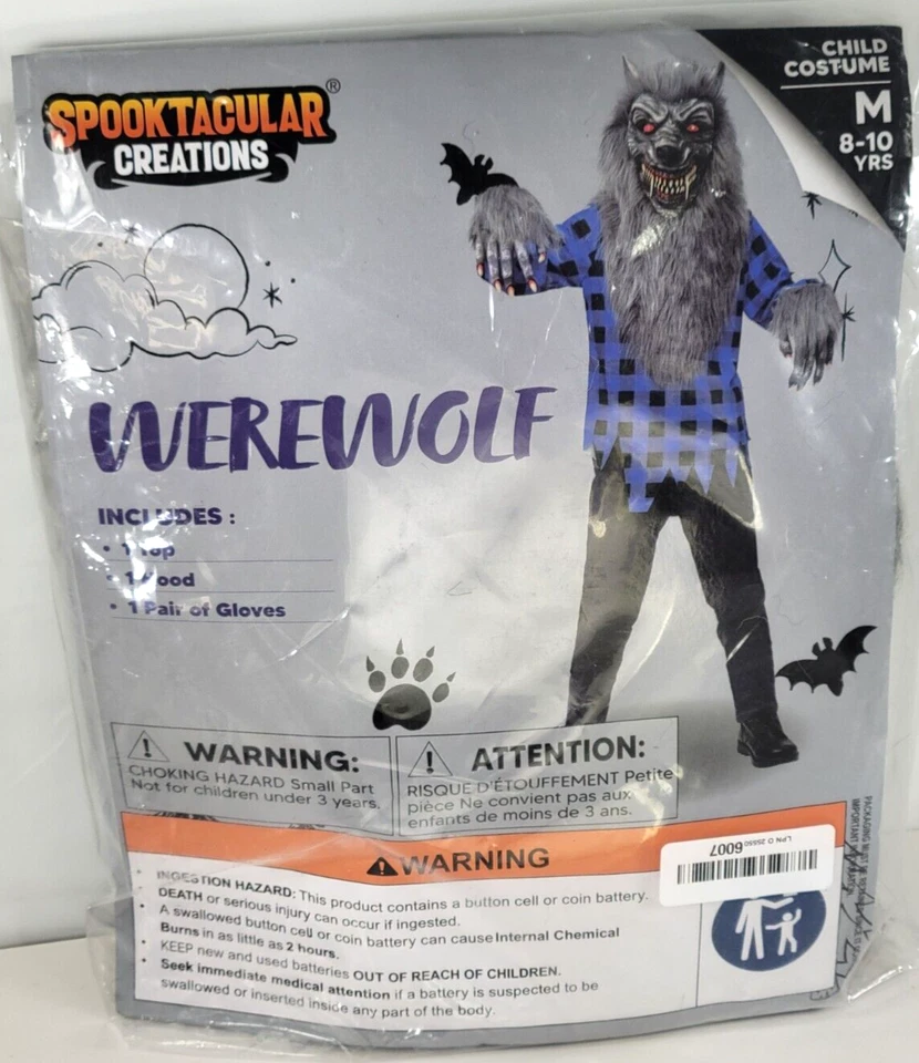 WEREWOLF Costume for Kids SPOOKTACULAR CREATIONS Werewolf MED 8-10 YRS - Image 1 of 1