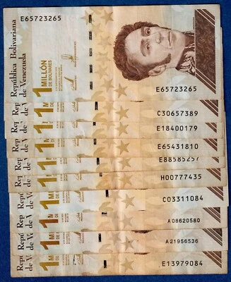 Venezuela 1 Million 1000000 1,000,000 Bolivares (2020) P-W114 Circ. - Lot of 10 - Image 1 of 4