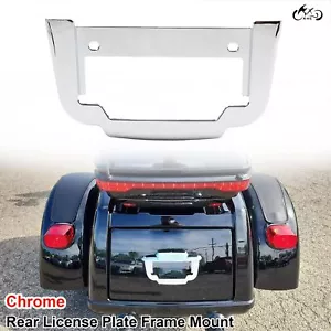 Chrome License Plate Frame For Harley Tri-Glide Ultra Classic FLHTCUTG 2011-2023 - Picture 1 of 11