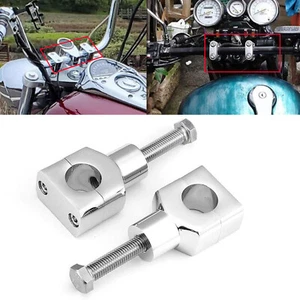 Chrome Motorcycle 1" inch Handlebar Risers For Harley Cruiser Chopper Custom - Picture 1 of 12